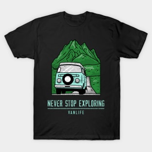 Never Stop Exploring Van life T-Shirt